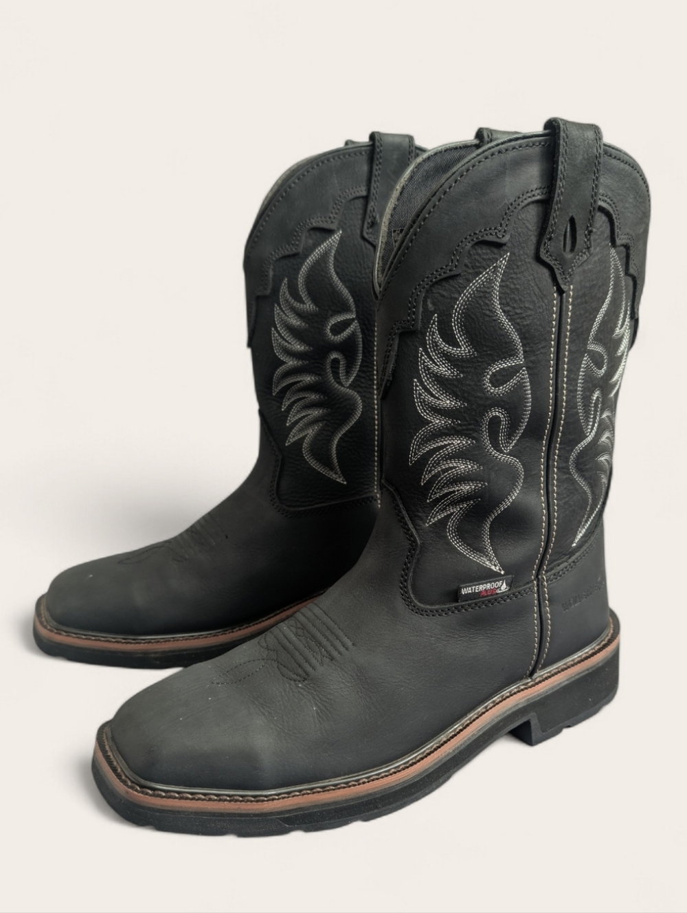 Wolverine Men's Rancher EH Steel Toe Wellington Work Boots Size 11 Black & Grey